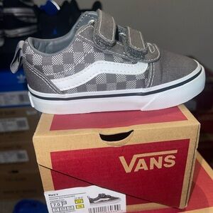Vans Gray and White Checkered Toddler Shoes